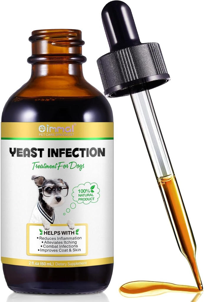 Yeast Infeksjonsbehandling for hunder, støtter naturlig hund sunn kløe relief, øreinfeksjon behandling, hunder allergi relief, inflammasjon relief og mer (1 stk)