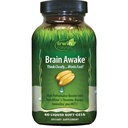 Irwin Naturals Brain Awake - 60 flytende Softgels - forbedret mental ytelse, økt fokus, klarhet og konsentrasjon - Nootropic Booster med L-theanine, Bacopa, MCTs