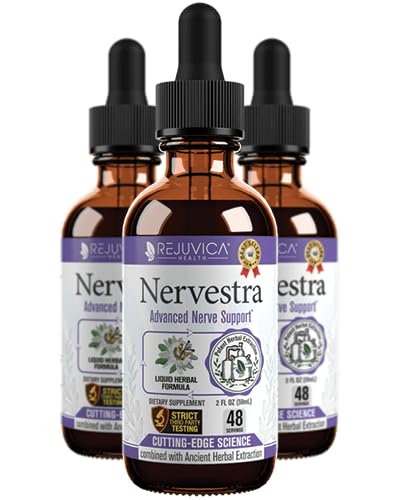Nervestra Nerve Helsestøtte Supplement - Raskabsorberende urtevæske formel - Turmerisk, hvit Willow Bark, B-vitaminer, Alpha Lipoic Acetyl-L-Carnitin og mer