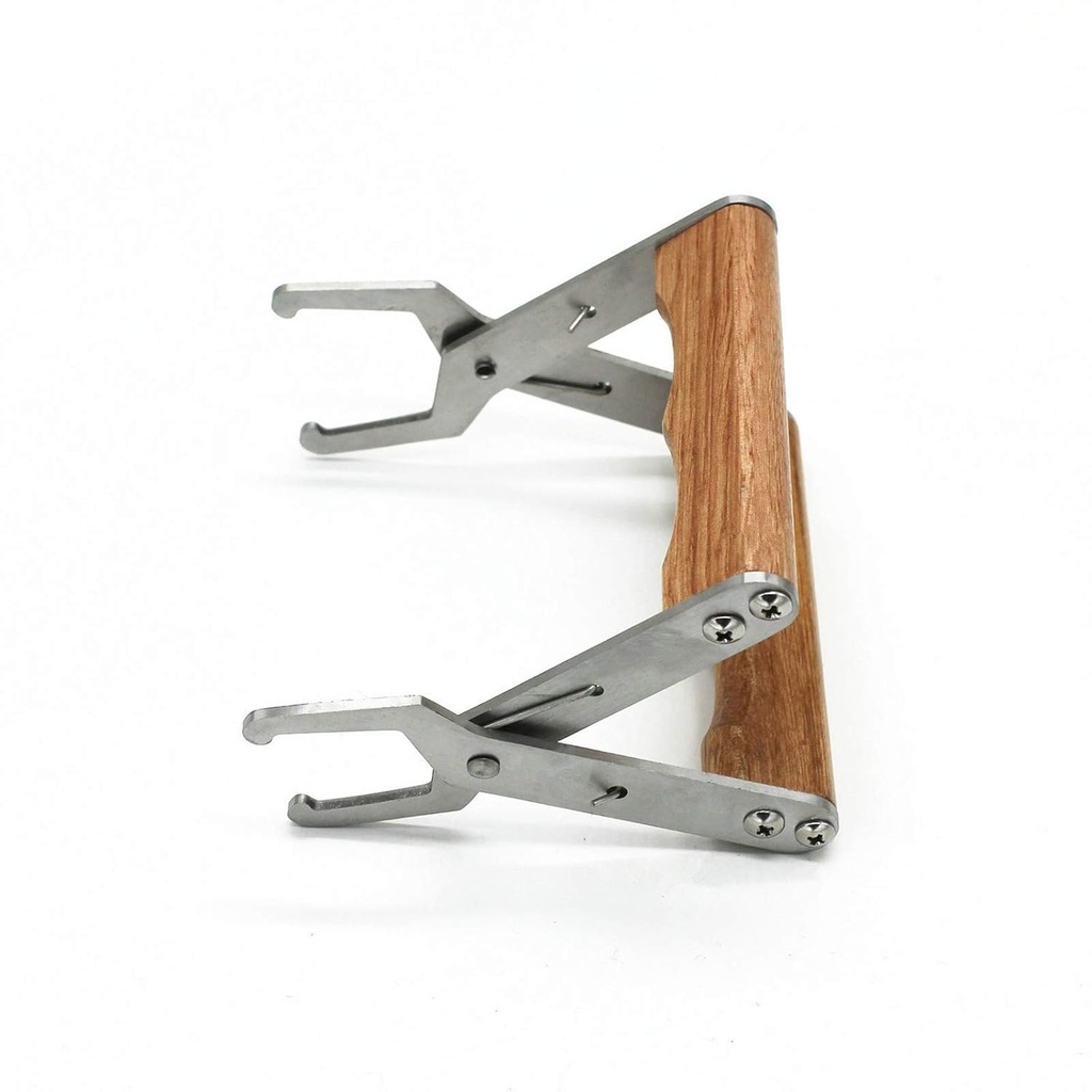 WEICHUAN Bee Hive Frame Grip - Rustfritt stål Beekeeping Frame Gripper, Holder og løfteverktøy med trehåndtak for Beekeeper