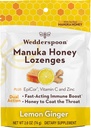 Wedderspoon Manuka Honning Immunity Lozenges, Lemon Ginger, 2.6 Oz (Pack of 1), Ekte New Zealand Honning, Økt immunitet innen 2 timer