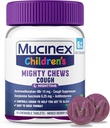 Mucinex Barns Mighty Chews Nighttime Kids Cough Medisin, lett å dosere Cough Suppressant med Dextromethorphan, Kids reise medisin for Cough, Blandet Berry Flavor, 16 Medisinerte Chewable Tabletter