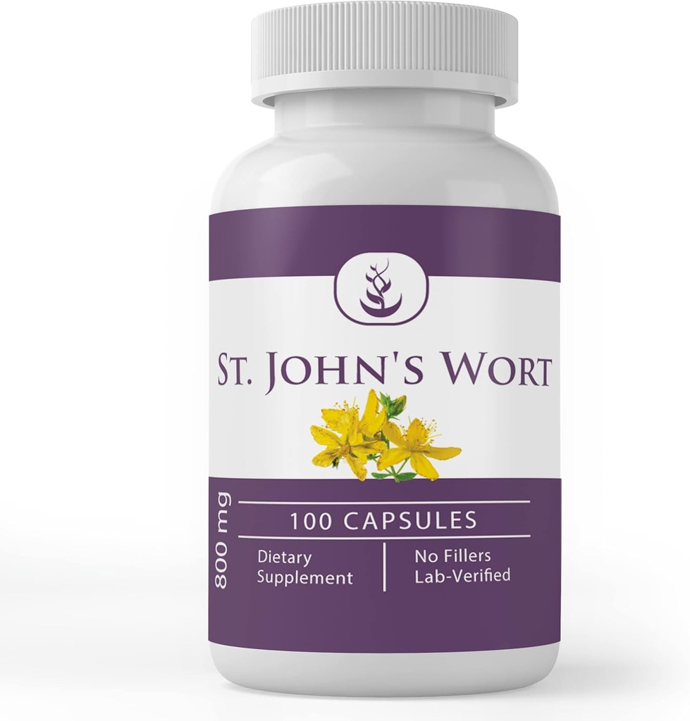 PURE ORIGINAL INGREDIENTS St. John's Wort, (100 kapsler) Alltid ren, ingen additiver eller fyllstoffer, Lab verifisert