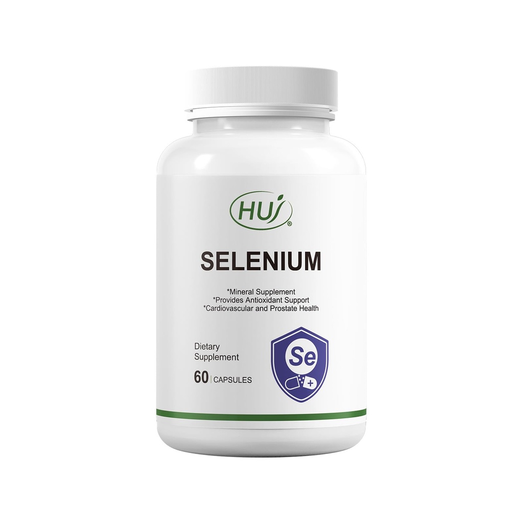 HUJ Selen Supplement, 60 kapsler, Antioksidant støtte, Mineral Supplement