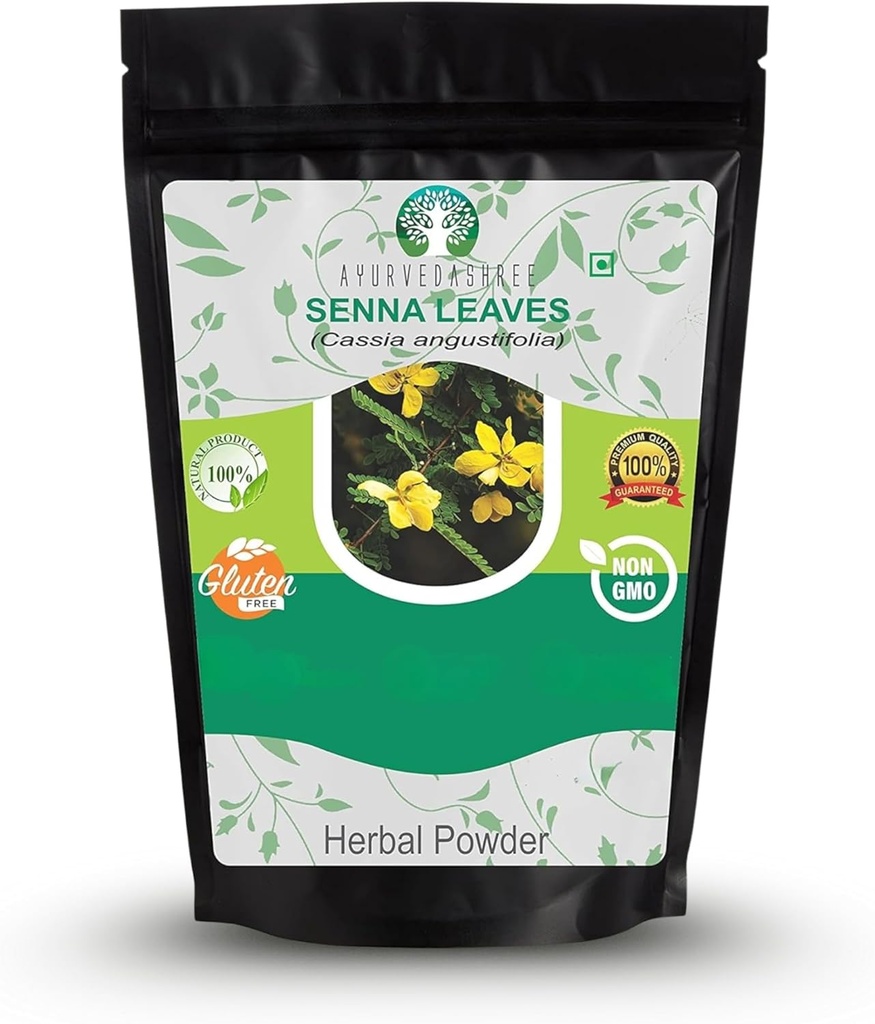 Senna Leaf pulver 200 Gm I Cassia Angustifolia pulver I Ayurvedic Herbal Supplement for å støtte Digestiv funksjon I 100% ren og naturlig