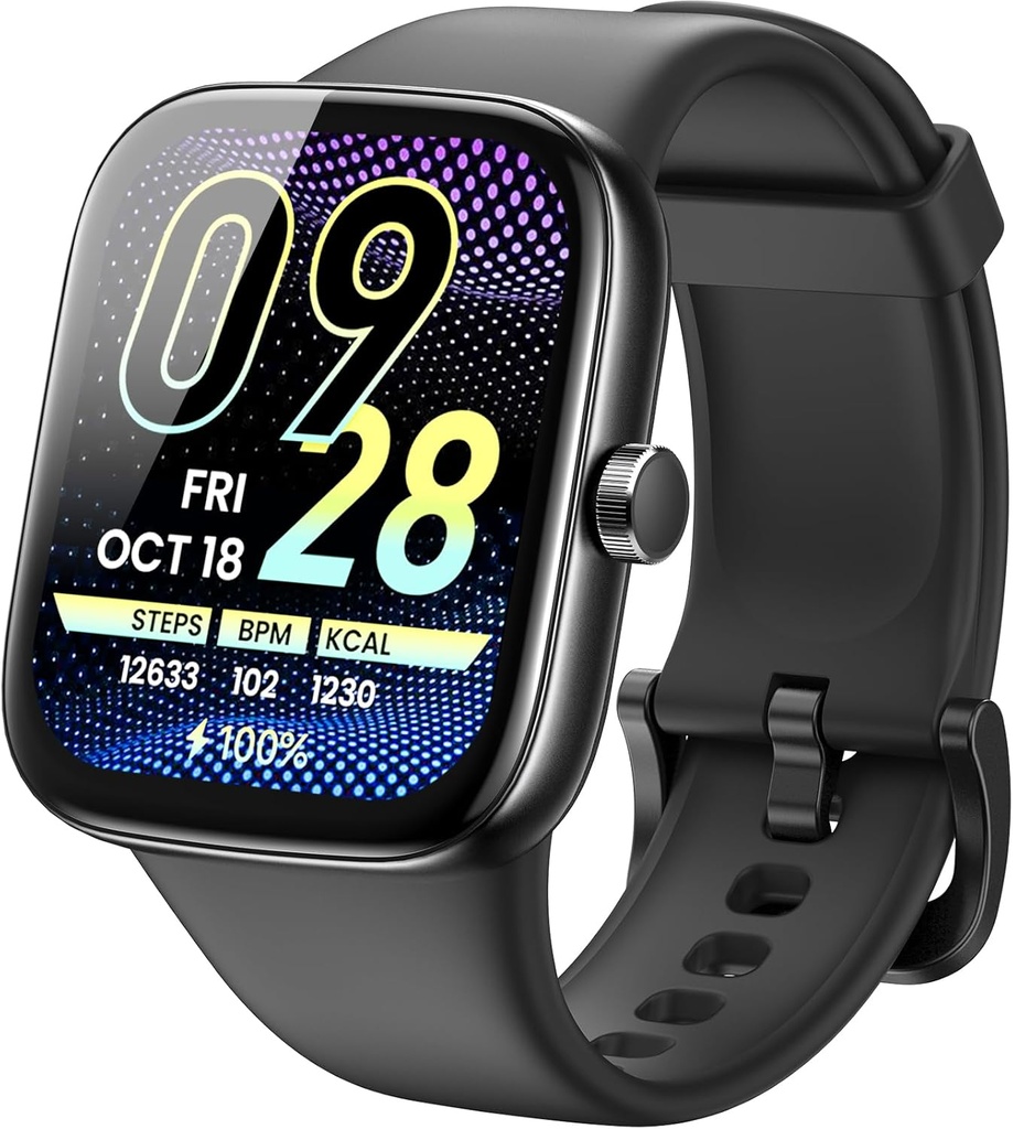 TOZO AMOLED S7 Smart Klokke Bluetooth Call 1.85 tomme Ultra HD-skjerm, Dynamiske Dials meldinger Push 100+ Sportsmoduser, Oppdag menneskelig helse søvnskjerm med høy batterilevetid, berøringsfunksjon