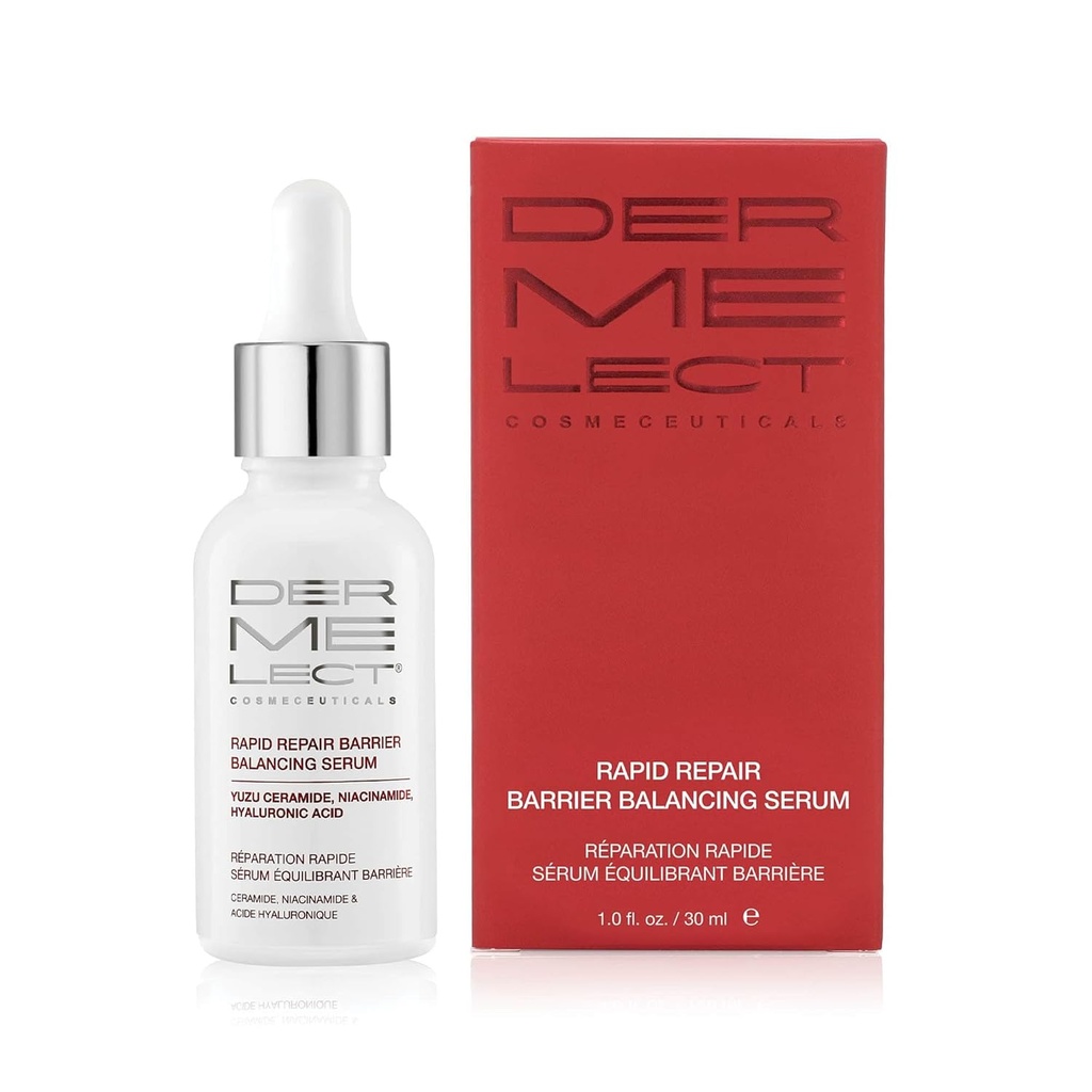 Dermelect Cosmeceuticals Hurtig Repair Barriere Balancing Serum - Super-Hydrerende behandling med Niacinamid, Hyaluronsyre, Prebiotika, og antioksidanter for glatt, strålende hud 1.0 oz