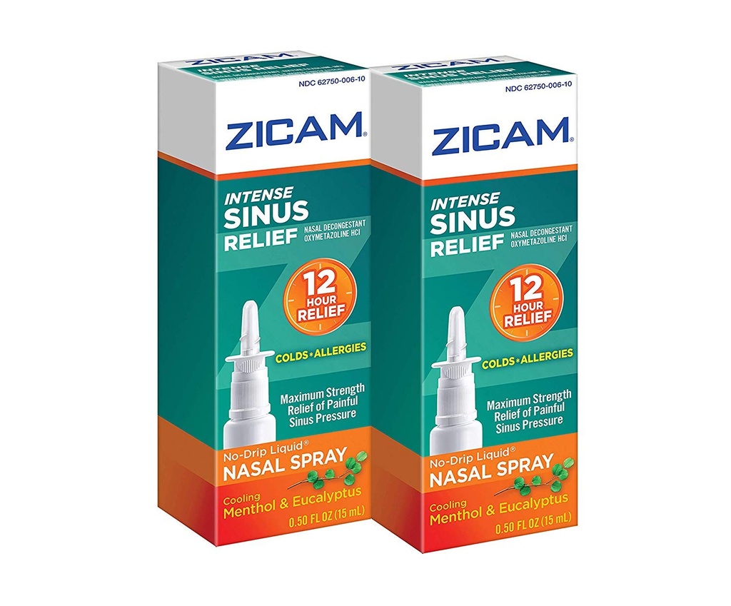 Zicam Intense Sinus Relief No-drip flytende Nasal Spray med avkjølende Menthol & Eucalyptus, 0,5 Ounce (Pack of 2)
