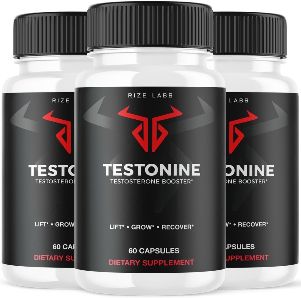 Rise Labs (3 Pack) Testonine Mann Supplement, Testonine Capsules for menn, Testonine Maks styrke formel, Testonine Alt-Naturlig Pill for Muscle Power, Testonine Anmeldelser (180 kapsler)