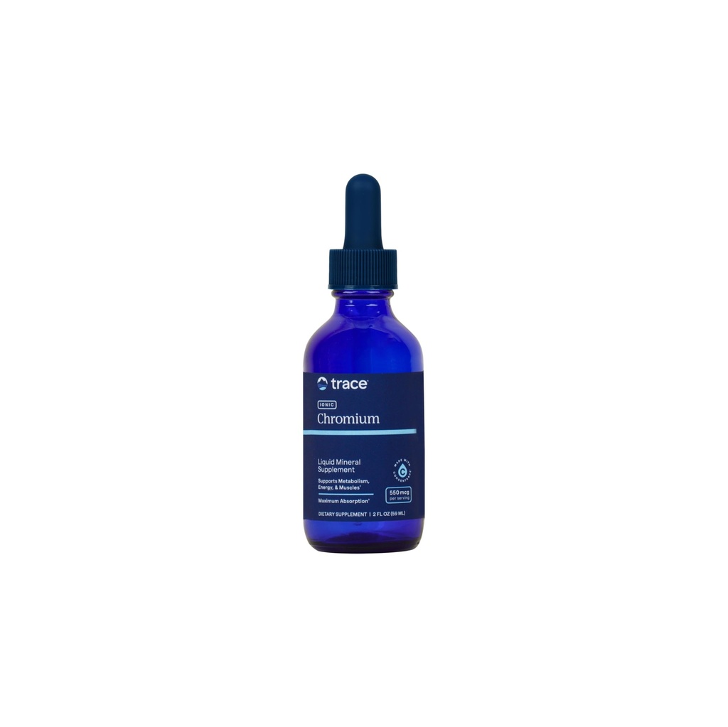 Trace Minerals Ionic Chromium 550 mikrog - Kosttilskudd til å støtte energi og muskelvekst - flytende Drop Supplement med magnesium, kromium, kloride og mer - 2 fl oz (om 48 serveringer)