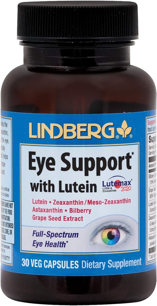Lindberg Øyestøtte* med Lutein (30 kapsler)
