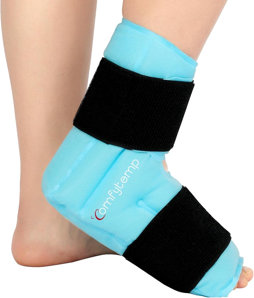 Komfytemp Ankel Fot Ice Pack Wrap for Plantar Facilitis Relief, FSA kvalifisert, Ankler Brace for Sprained Ankel, Heel Spur, Svelting, Akilles Tendonitt, Smerte, Hot Cold Physical Therapy Gaver, 1 stk