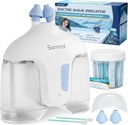 Sonmol Elektrisk Nasal Irrigasjon System (Nasal Irrigation, Hvit), Nese Cleaner for Sinus Voksen, Selvklebende Nasal Cleaner med 50 pakker Saline