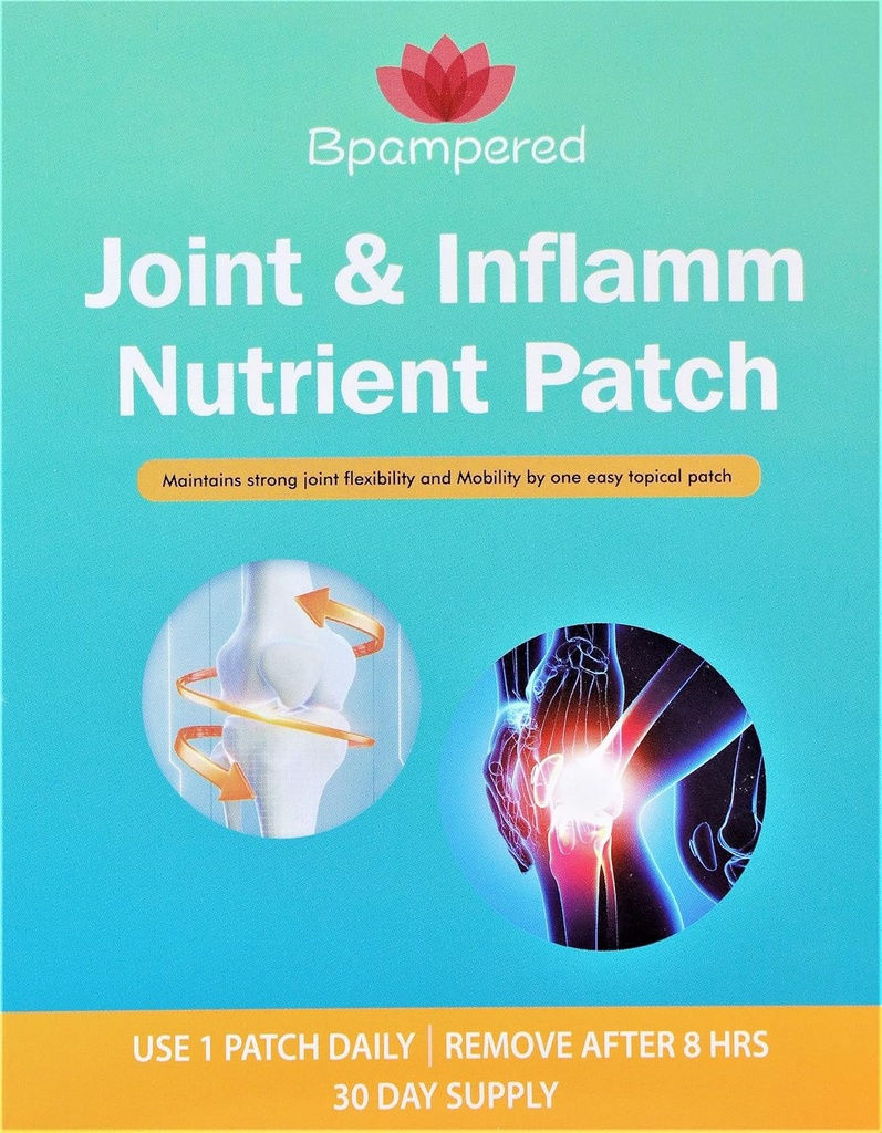 Joint & Inflamm Nutrient Patch - Glucosamine Chondroitin Complex med MSM for felles helse, fremmer fleksibilitet og mobilitet av ledd, felles disconfort relief
