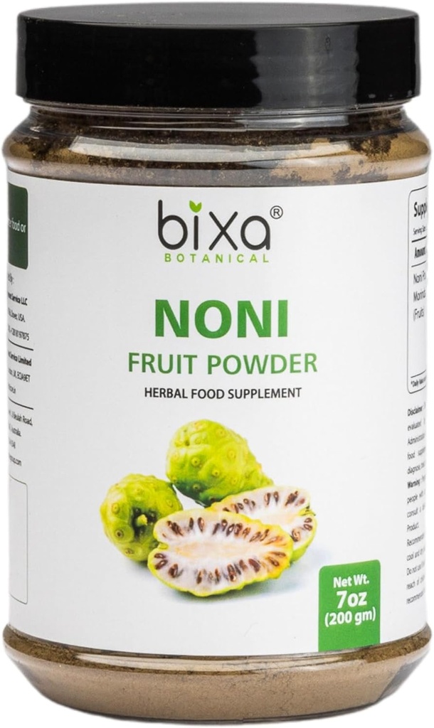 Bixa BOTANICAL Ayurvedic Natural Herbal Supplement Noni pulver ren Authentic Premium kvalitet (Morinda Citrifolia) 7 Oz / 200g