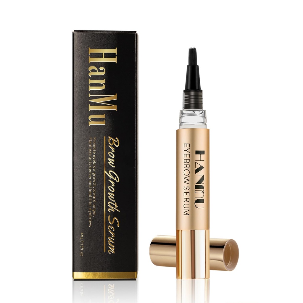 HANMU Øyebryn vekst serum, For rask forsterkning Brem vekst raskere, Fullere,Thicker,Non Irriterende Eye Brow Serum Enhancer 4ml