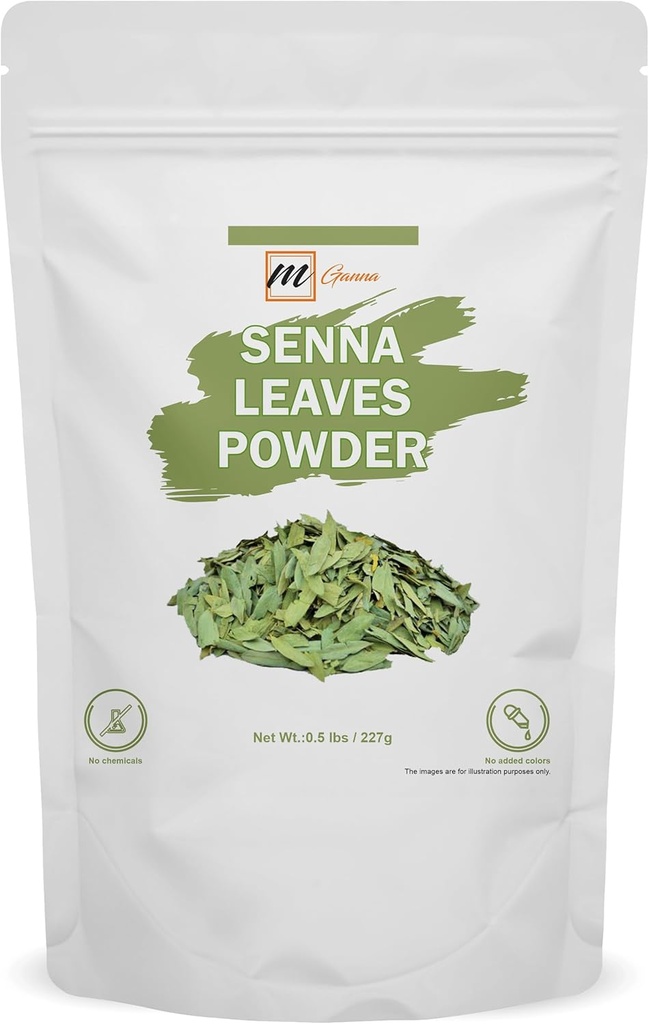100% naturlig Senna pulver 0.5 LBS / 227 GMS (Cassia Angustifolia) for helse og hudpleie