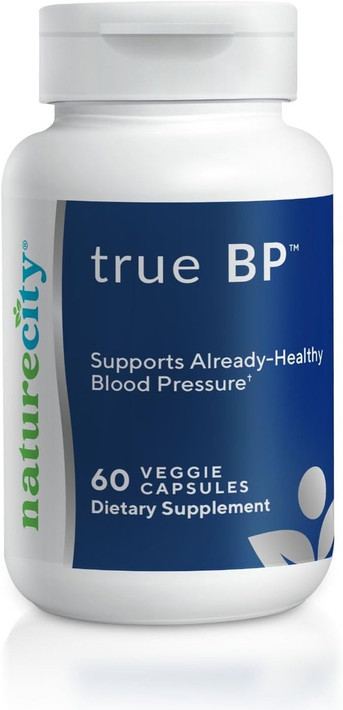 NatureCity True-BP | Kosttilskudd for å støtte blodflyt for hjerte helse | MegaNatural-BP 80 mg 16% Oleuropein (60 Veggie kapsler) Ikke-GMO, Glutenfri