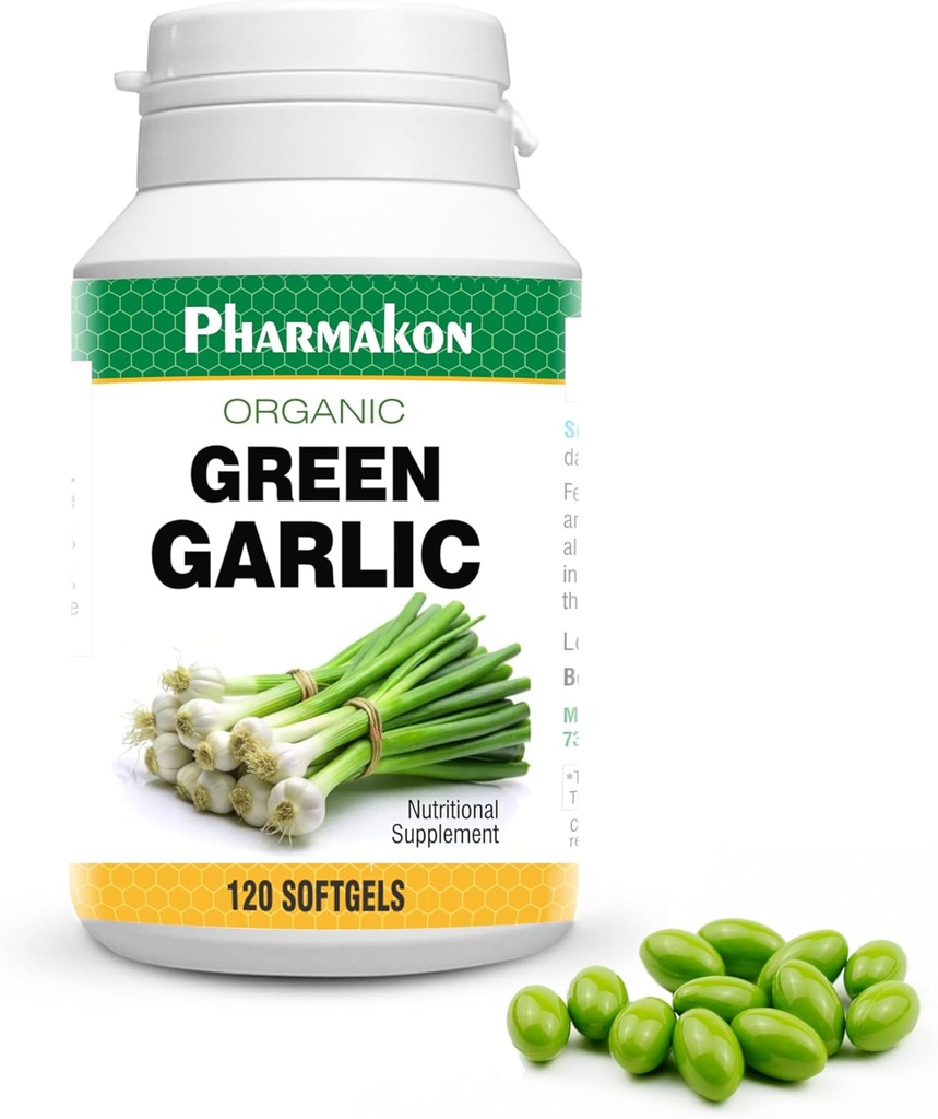 Organisk grønn hvitløk, Potent Softgels, Helsome, Redusert Odor.