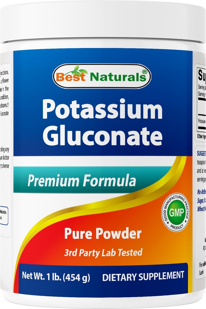 Beste Naturals Kalium Gluconate 1lb pulver (1 LB (pakke med 1))