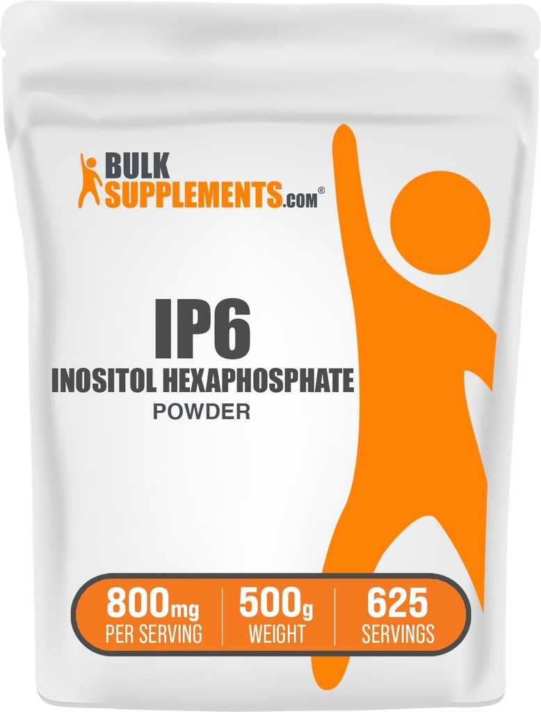 BulkSupplements.com IP6 pulver - Inositol Hexafosfat, IP6 Supplement - Inositol Supplement for immunstøtte, Glutenfri, 800mg per servering, 500g (1,1 lbs) (Pack of 1)