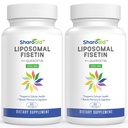Liposomal Fisetin med Quercetin Kosttilskudd 1200 mg per servering, høy absorpsjon Polyfenoler Antioksidanter for kvinner,Men,Non-GMO, Glutenfri, 2 flaske-120 Softgels