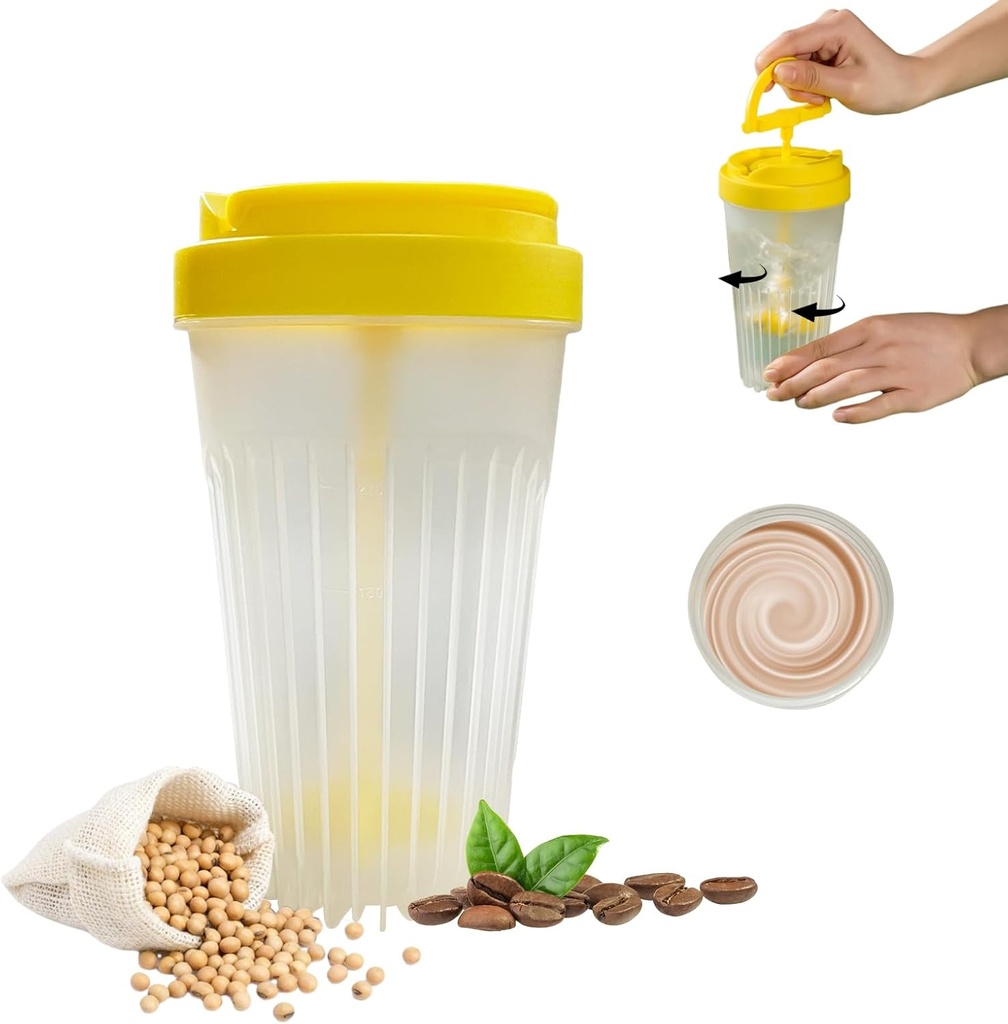 MYPOO Stirring flaske, Durable Stir Cup for Stirring drikke, Small Blender Shaker flaske,Reusable kaffekopp egnet for å blande kaffe, proteinshake, smoothies, pre-øvelse kosttilskudd og drikke