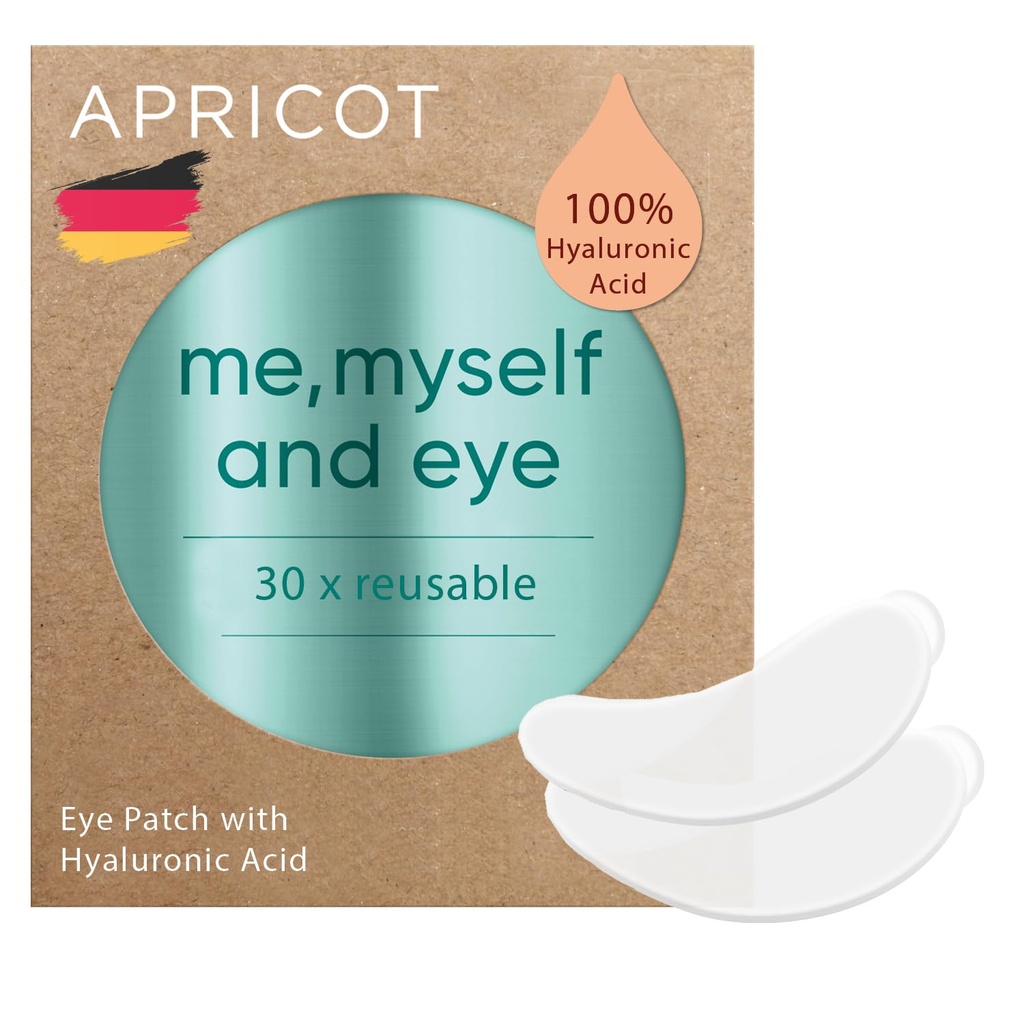 Apricot Øyelapper med hyaluronsyre (pakke med 1) I Anti-Aging Eye Pads-Me,Mig og Øye - Jeg reduserer øye rynker I reusable øye flekker I Silikone pads mot rynker jeg laget i Tyskland