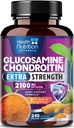 Glukosamin Chondroitin 2100mg - 3X styrke felles støtte Supplement med MSM, Glukosaminsulfat, Turmeric, Boswellia, Quercetin for Cartilage, Fleksibilitet og mobilitet, flaske i USA, 240 kapsler