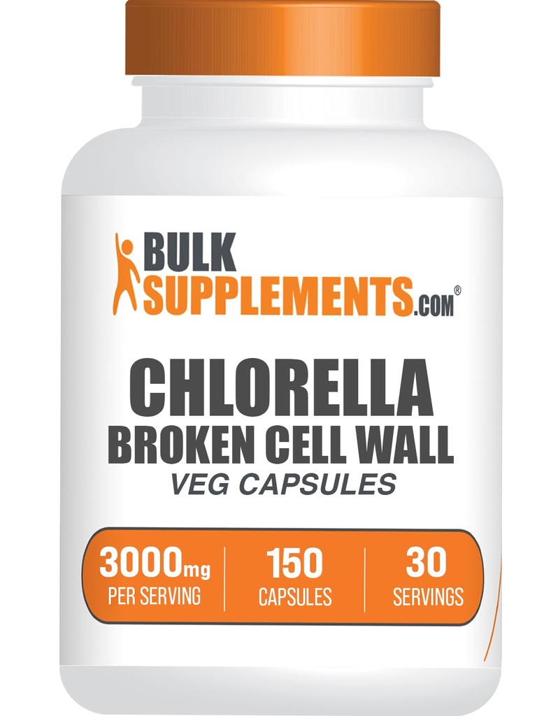 BulkSupplements.com Chlorella Kapsler - Broken Cell Wall, Chlorella Supplement - Superfood Supplement, Vegan & Glutenfri, 5 Kapsler per servering, 150 Count (Pack of 1)