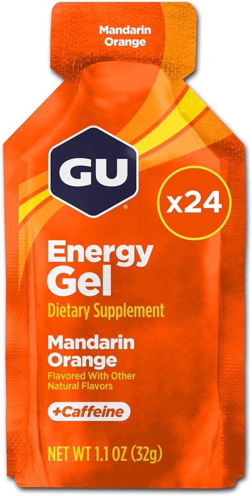 GU Energi Original Sport Ernæring Energi Gel, Mandarin Orange, 24 Count Box