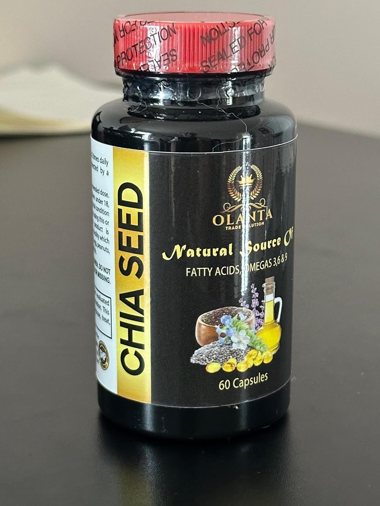Omega 3 fettsyrer for kvinner - CHIA frø - Energitilskudd for Menopause, Digestive enzymer for kvinner, Chia frø med Omega-3-flaske 60 Softgels