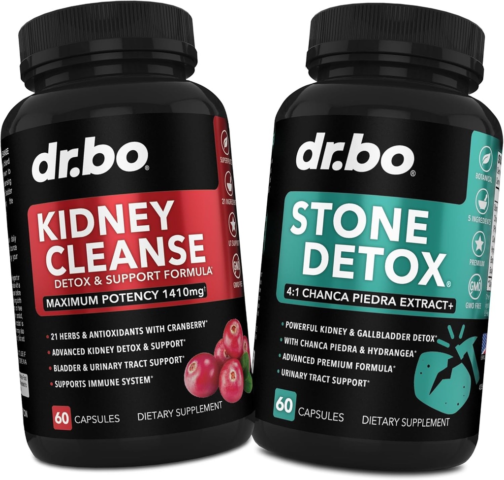 Nyre Cleanse & Stone Detox Support Supplement - Naturlig Cranberry, Juniper Berries, Buchu, Uva Ursi Extract, steinbryter Chanca Piedra - Støtte Nyre Gallbladder, Blader & Urin Tract Helse