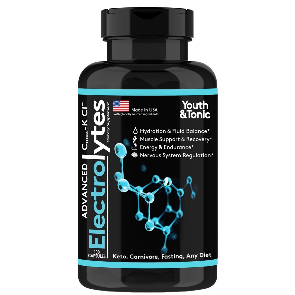 Fullstendig Elektrolyt Supplement piller høy absorpsjon | Cmax Kalium klorid Magnesium Natriumkalium kalsium sink | Økt utholdenhet Muskelgjenvinning Mental Focus | Salt Elektrolytter Tabletter