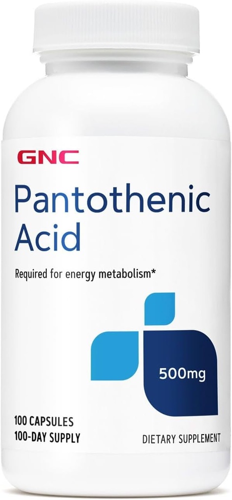 GNC Pantotensyre 500 mg, 100 kapsler, støtter i energimetabolisme