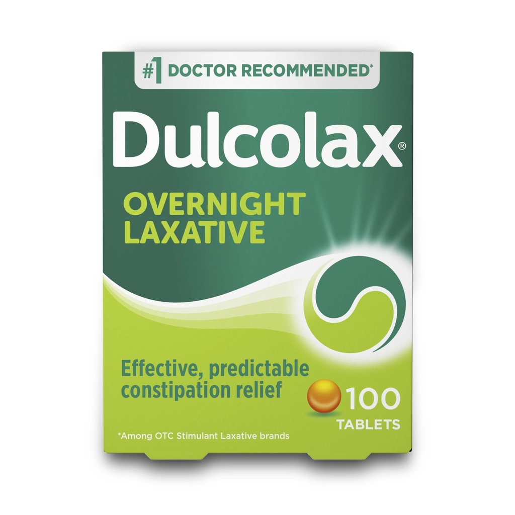 Dulcolax stimulerende Laxative tabletter, forutsigbare og effektive boblemiddel relief, lindrer Straining & Bloating, Bisacodyl 5 mg, 100 Antall