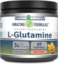 Amazing Formler L-Glutamine pulver | Aminosyre Supplement | Ikke-GMO | Glutenfri | laget i USA (Fruit Punch | 1 Lb)