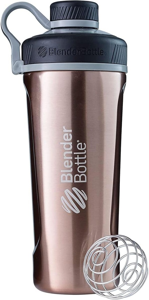 BlenderBottle Radian Shaker Cup Isolert rustfritt stål vannflaske med Wire Whisk, 26-Ounce, kobber
