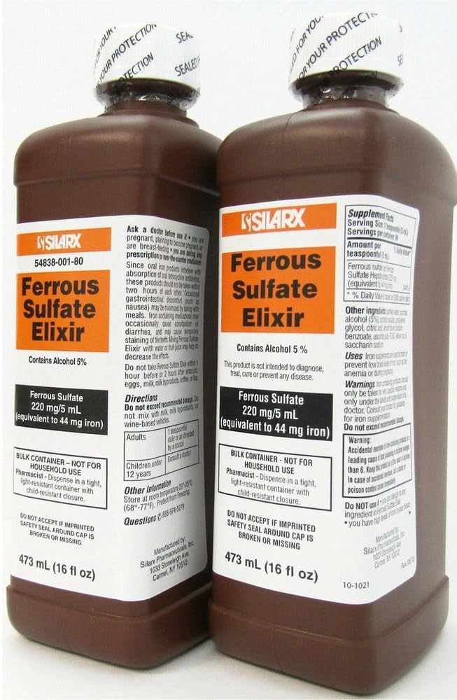 Sulfate Elixir 220 mg/5ml 16oz flaske - 4 pakke