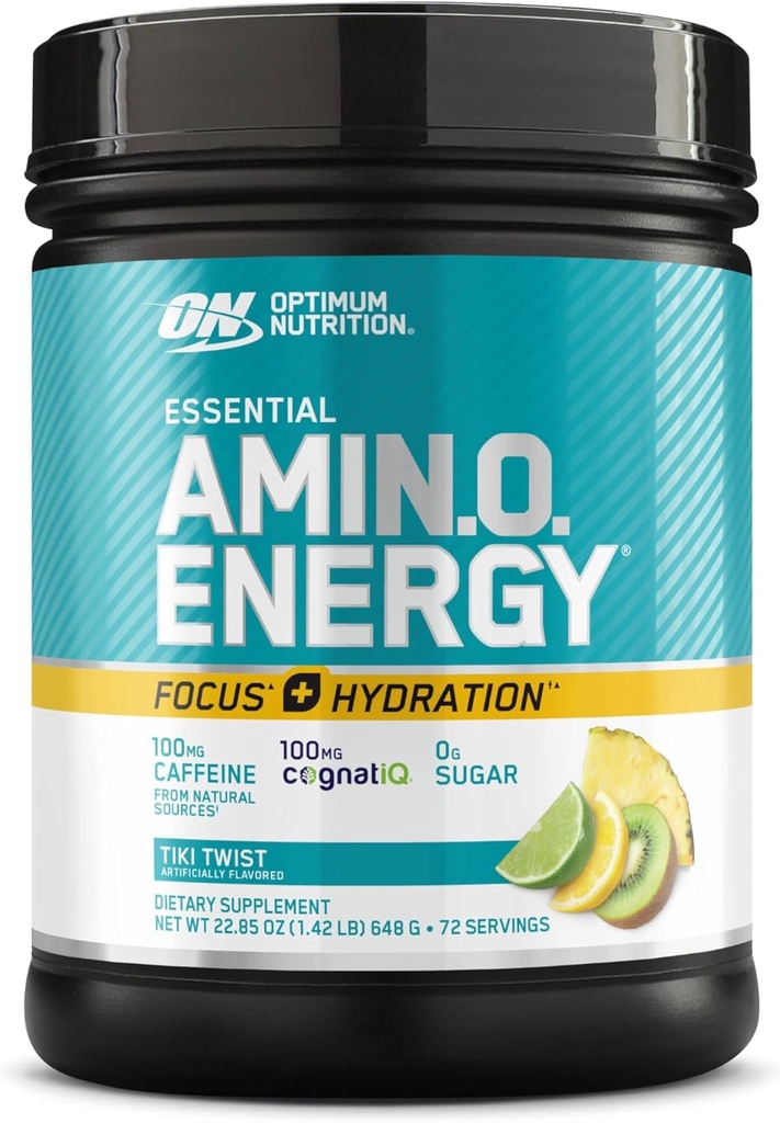 Optimum Nutrition Essential Amino Energi Fokus + Hydration, Tiki Twist, 72 Serveringer
