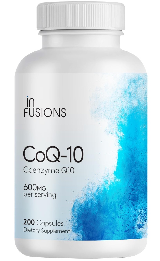 Infusioner Maksimal styrke ren coQ10 600mg 200 kapsler høy absorpsjon Glutenfri ikke-GMO