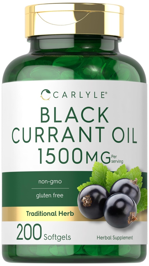 Carlyle Black Currant Olje Softgels | | | 200 greve | Ikke-GMO og Glutenfri formel | Svart Currant Seed Oil