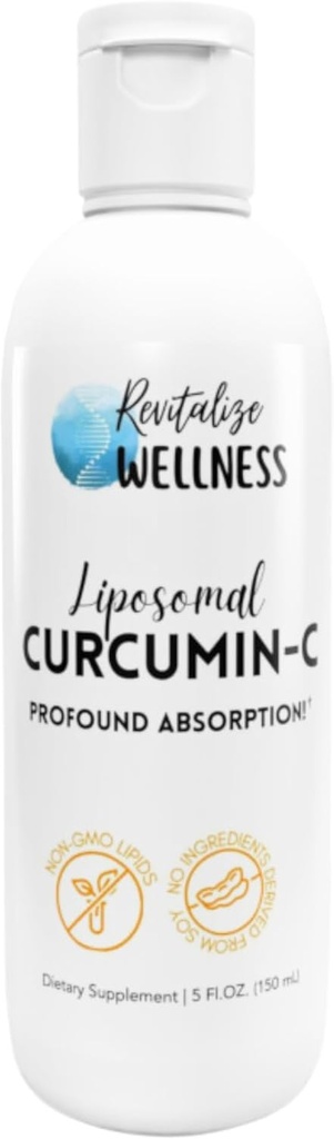 Liposomal Curcumin-C 1000 mg vitamin C & 65 mg Curcumin | Pro funded absorpsjon, ren, Corn Free, & GMO-Free | 30