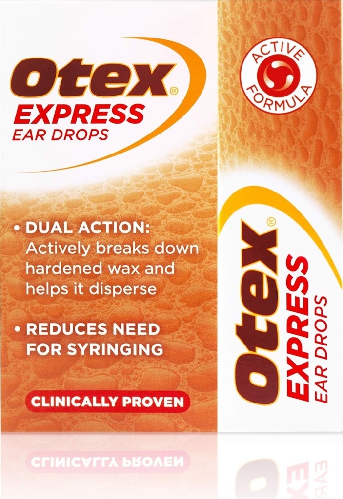 Otex Express øredråper for herdet ørevoks, 10ml