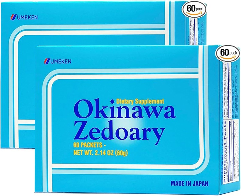 Umeken Okinawa Zedoary Purple og hvit gurkemeie med fermentert cabbage ekstrakt, Gut helse kosttilskudd for kvinner og menn, Zedoary Root, Turmeric Supplement, 60 Count, Pakke med 2
