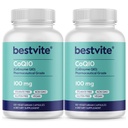 BESTVITE Coenzym CoQ10 100 mg (240 vegetariske kapsler) (2-Pack) naturlig fermentert - Ingen stearater - Ingen fyllstoffer - Vegan - Ikke GMO - Glutenfri