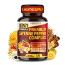Organic Cayenne Pepper 9IN1 Kompleks med kanel, ginger, gurkemeie for generell helse, immunsystem, dialyse velvære (150 Count (Pack of 1))