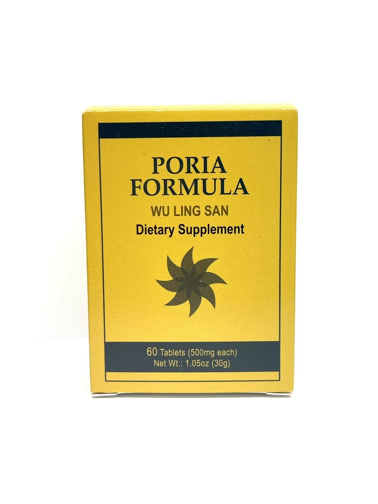 Poria Formula - Wu Ling San Herbal Supplement bidrar til å fremme urinsystemet og styrker spleen 60 tabletter 500mg / hver laget i USA