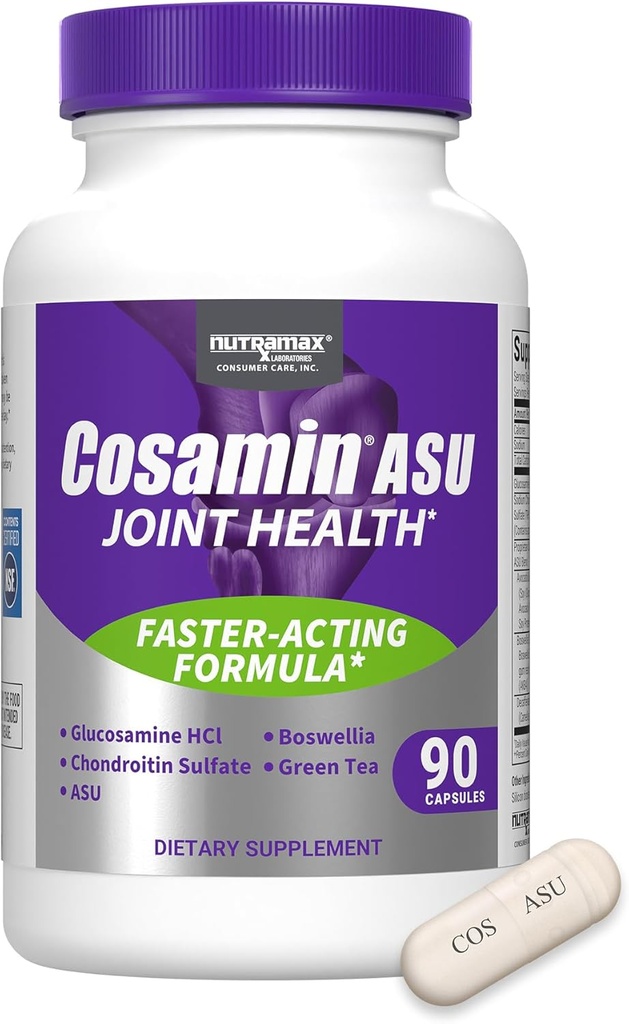Cosamin Nutramax Laboratories ASU Felles Helse Supplement med glukosamin, Chondroitin & ASU for menn & kvinners felles helse, 90 kapsler