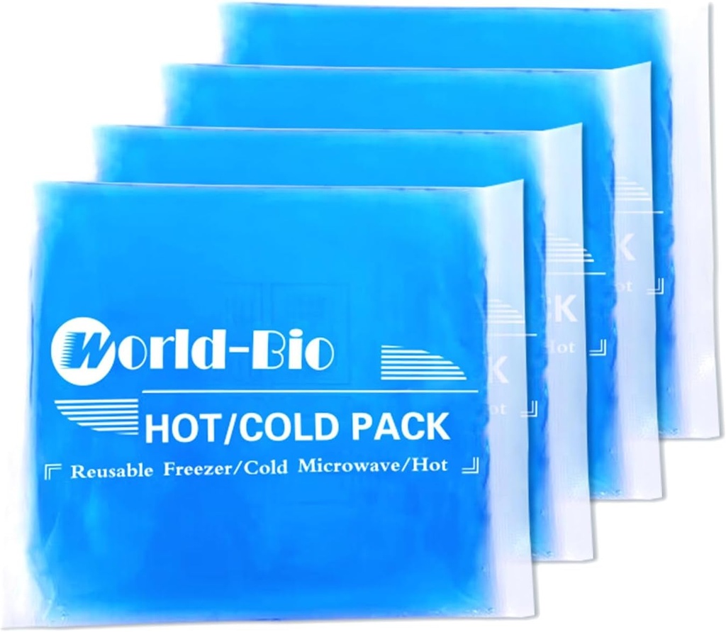 Gel Mykt fleksible ispakker for skadeskader, Reusable Cold Pack, Hot Cold Compress for Joint & Muscle Smerte, Kirurgisk gjenoppretting, Inflammasjon, Svelging, Ansikt, Hode, Vrist, Ankle & Foot Skade, 4 Pack-5,1"x6.3"